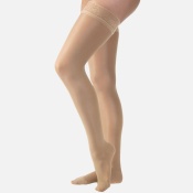 Jobst Ultrasheer 30-40 mmHg Thigh High Extra Firm Compression Stockings With Lace Silicone Border in Petitec