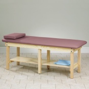 Bariatric Treatment Table, Laminate Full Length Shelf, H-Braces & Pillow, 6-Leg Design, Built-In Middle Leg Levelers, 78"L x 31"H x 30"W