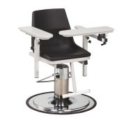 Blood Draw Chair, Black Plastic Seat, ClintonClean™ Flip Arm & Armrests,