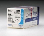Look Non Absorbable Silk Suture, Black Braided, Precision Reverse Cutting