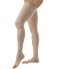 Jobst Relief 30-40 Thigh High Open Toe Beige Stockings with Silicone Band 