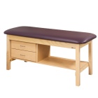 Flat Top Classic Series Treatment Table with Shelf & Two Drawers