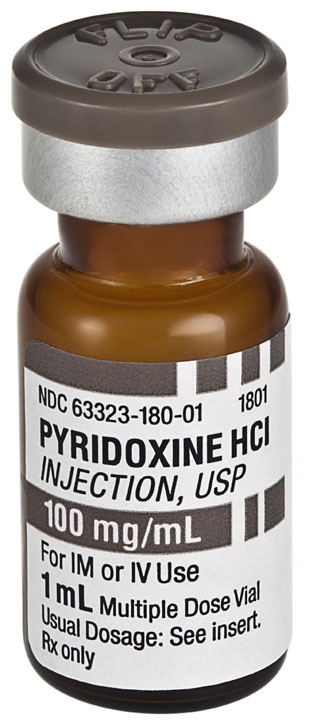 Pyridoxine HCl Injection (Vitamin B6 Shots), 100mg/mL