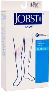 Jobst Relief 15-20 mmHg Thigh High Closed Toe Moderate Compression Stockings with Silicone Band