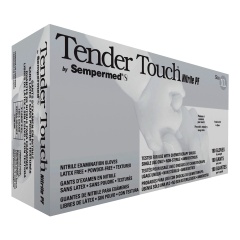SemperCare Tender Touch Nitrile PF Exam Gloves Beaded Cuff Blue Non-Sterile